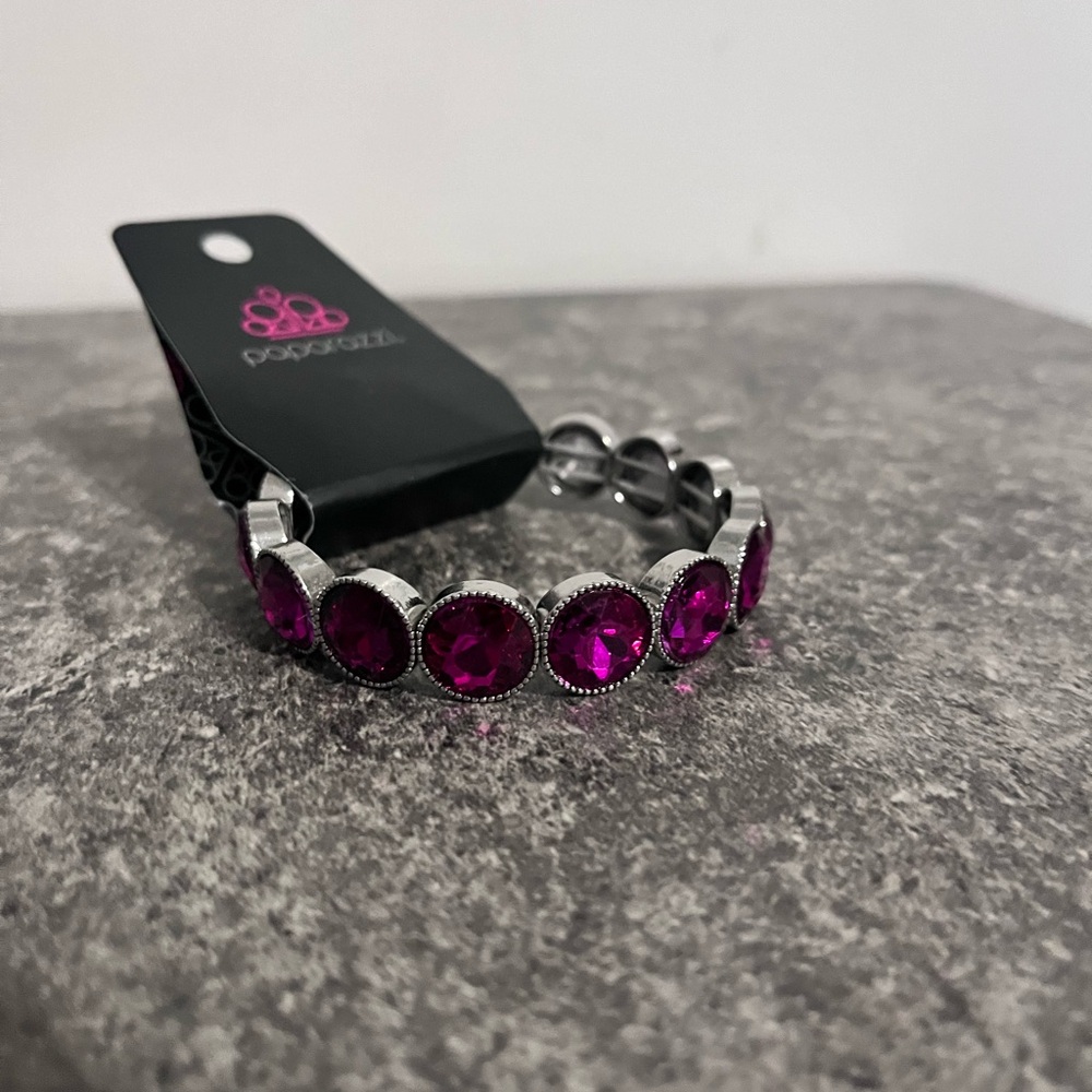 Paparazzi Silver and Pink Bracelet